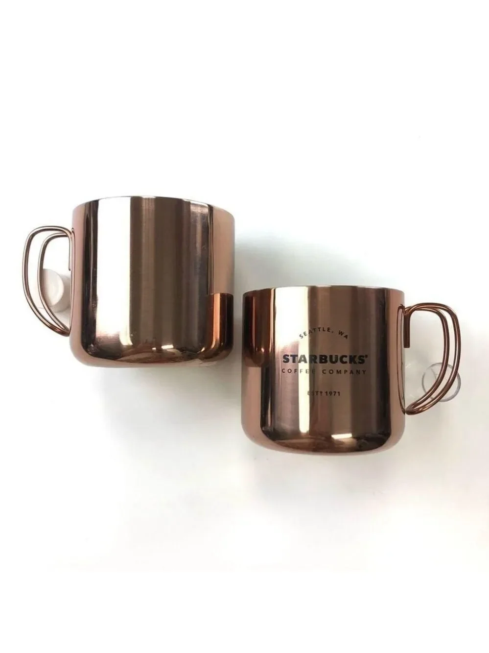 STARBUCKS copper camping cups - set of two NEW